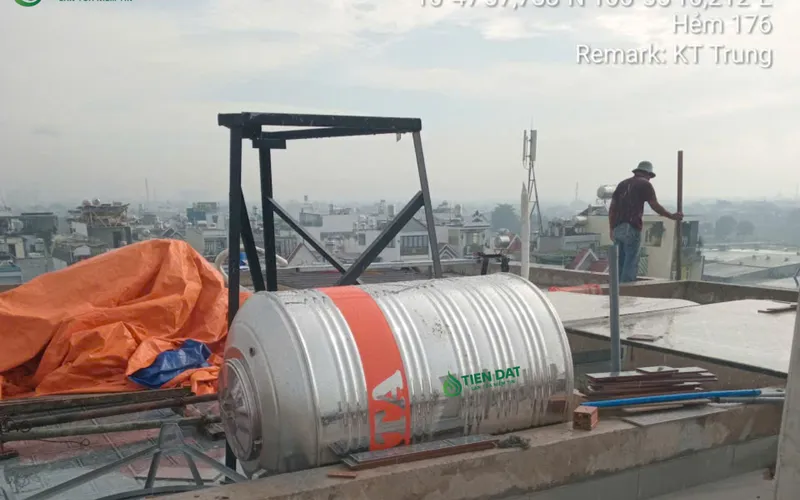 Công trình thực tế giao bồn inox Hwata tại Bình Tân - Giao đúng hẹn, đảm bảo chất lượng chính hãng