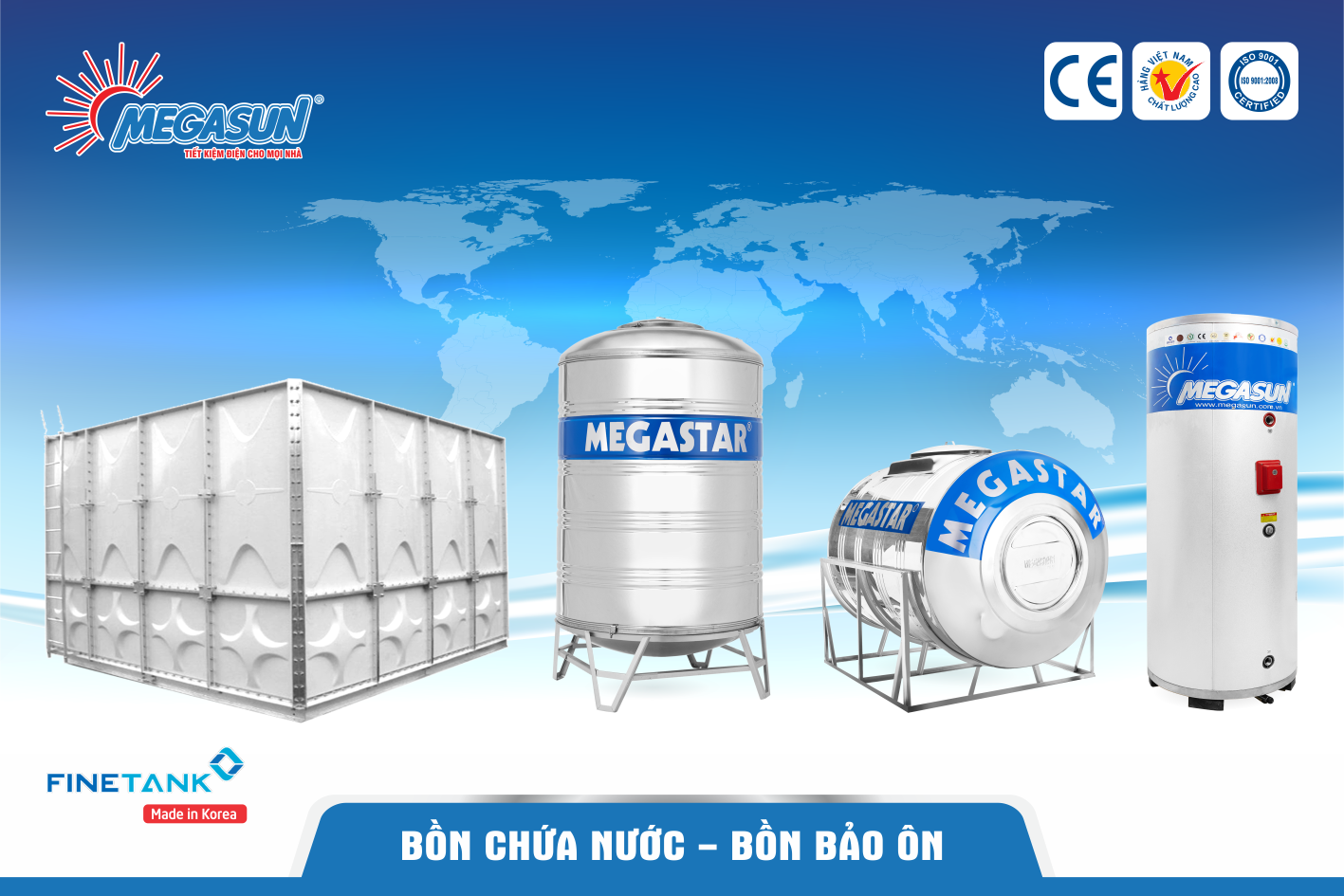 bồn nước inox Megastar bồn nước inox Megastar