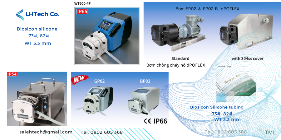 Bơm nhu động tương thích với ống Biosicon Silicone 82# Longer