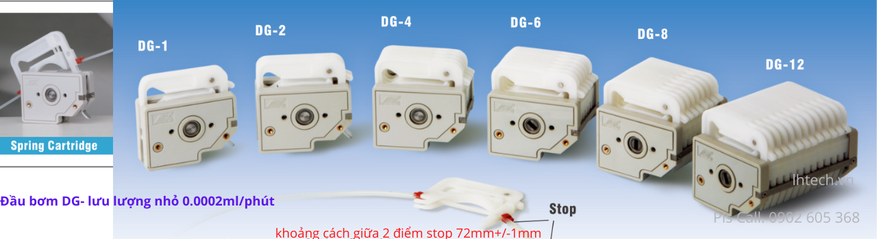 DG- Đầu bơm DG cho phép thiết lặp tối đa 24 đầu chiết