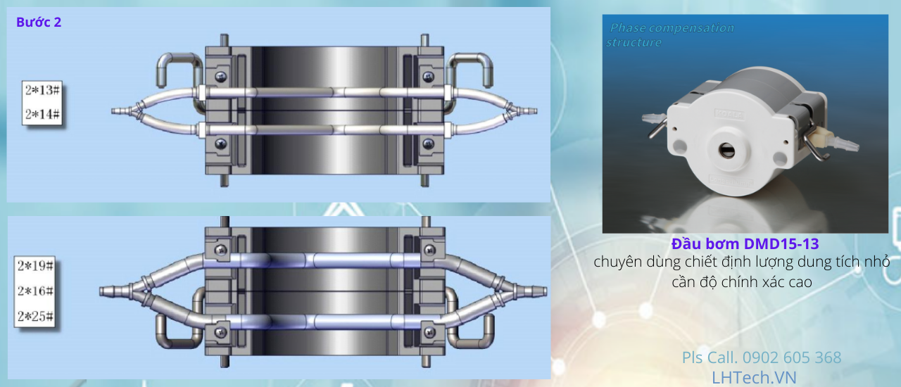 Cách lắp dây chiết DMD15-13-B- Longerpump- Bước 2