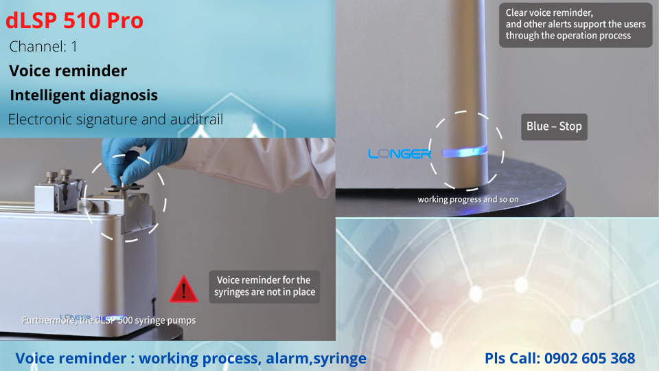 Tín hiệu cảnh báo người dùng khi dùng thiết bị dLSP 520 Pro Longerpump