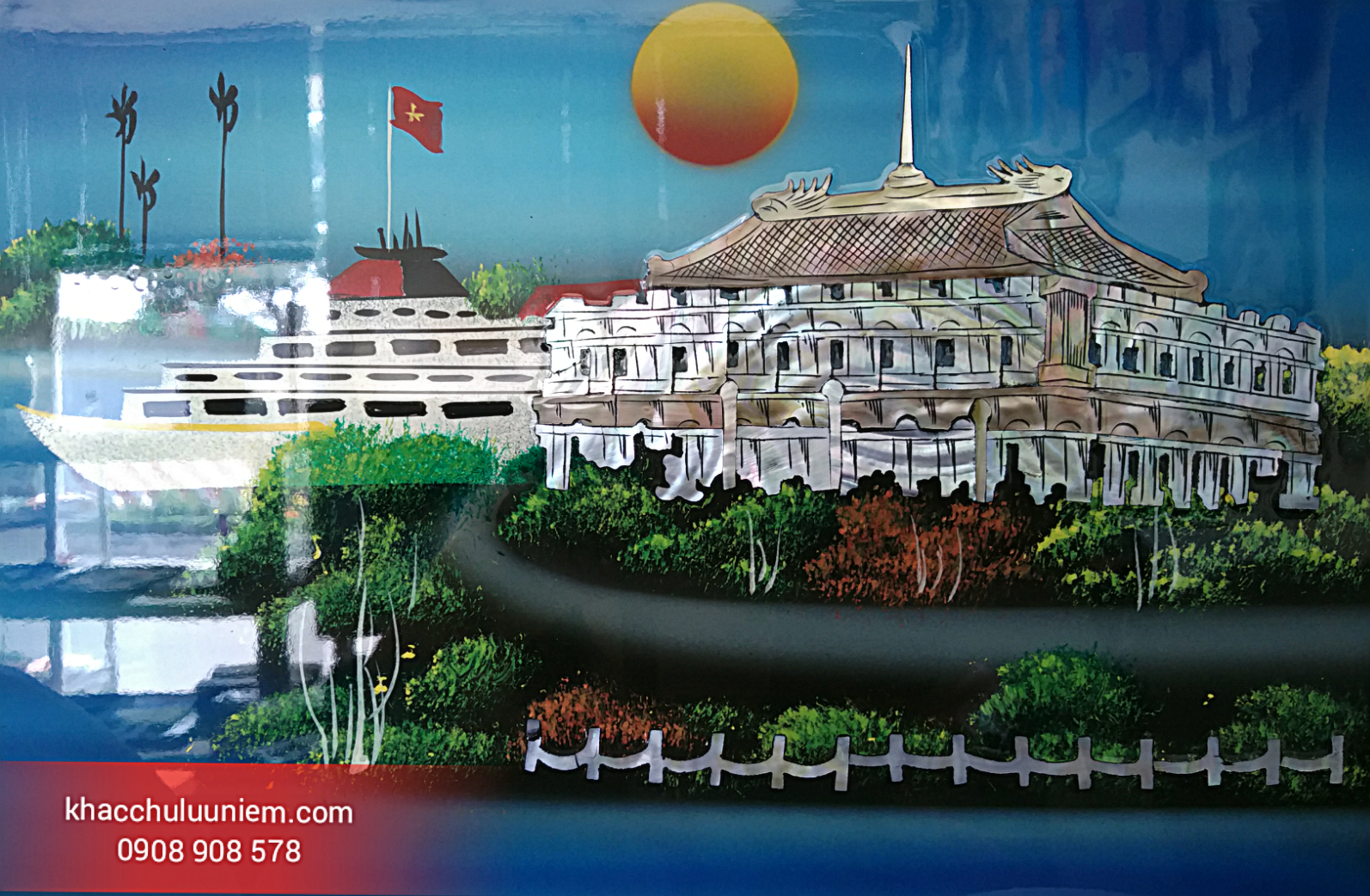 tranh ben nha rong xanh