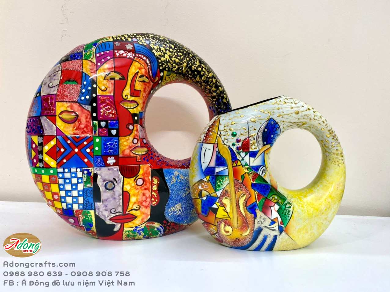 binh son mai trang tri tinh vat hình khoi