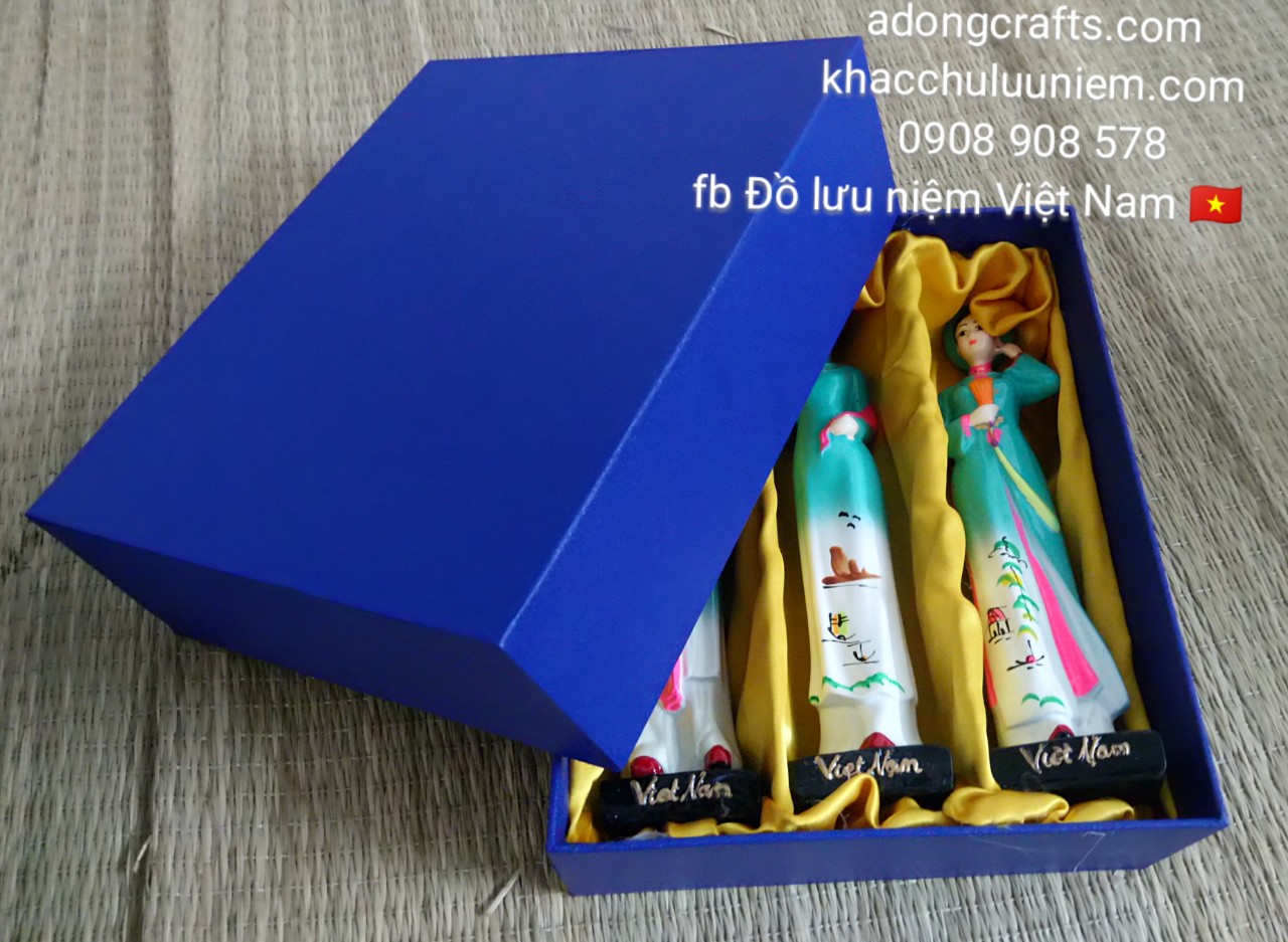 Hộp quà cao cấp Bộ Tượng cô gái 3 miền Việt Nam : Bắc Trung Nam - Việt Nam