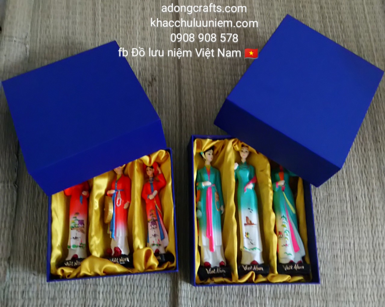 Hộp quà cao cấp Bộ Tượng cô gái 3 miền Việt Nam : Bắc Trung Nam - Việt Nam