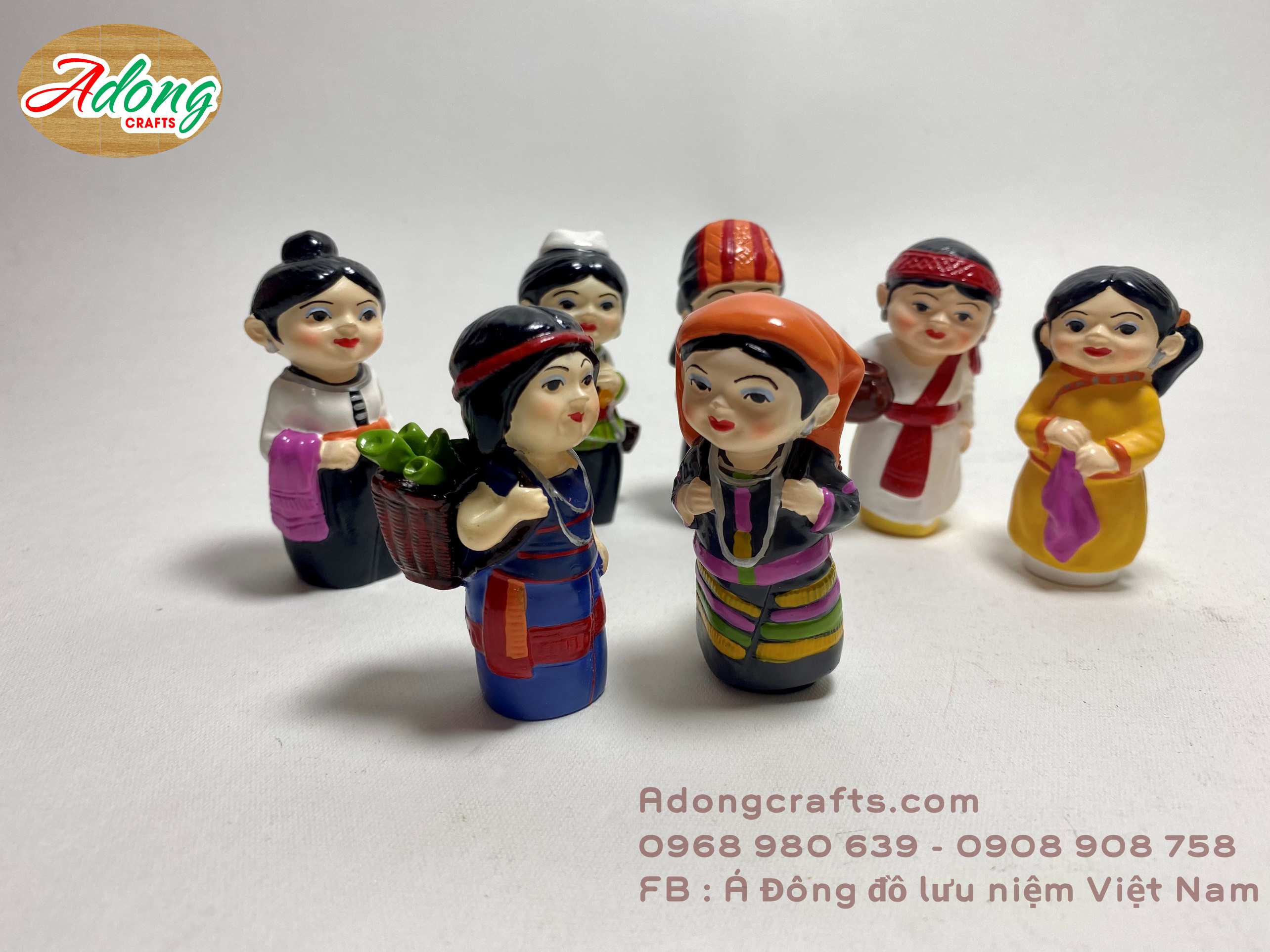 bo tuong cac co gai dan toc viet nam trang tri luu niem