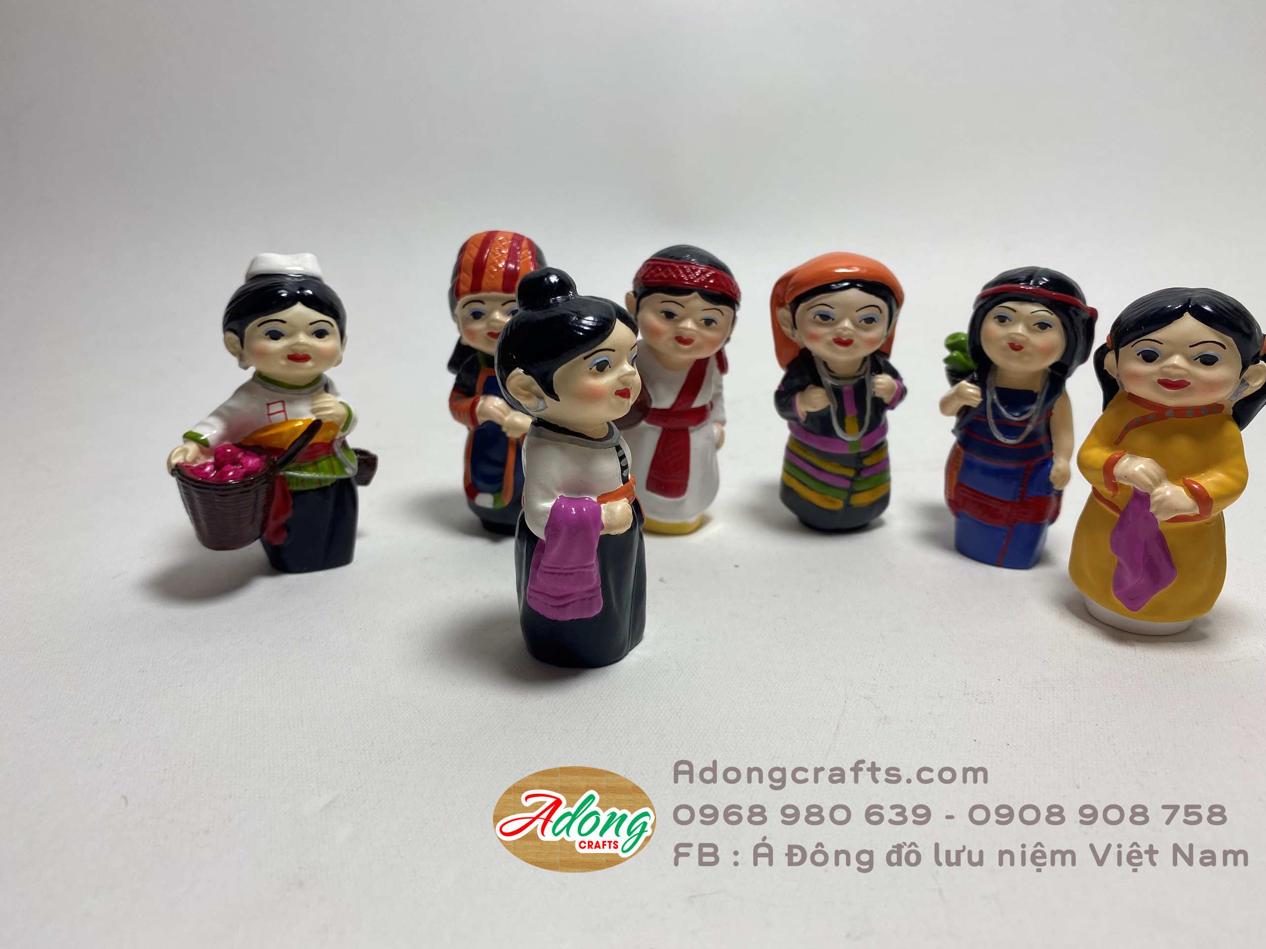 bo tuong cac co gai dan toc viet nam trang tri luu niem