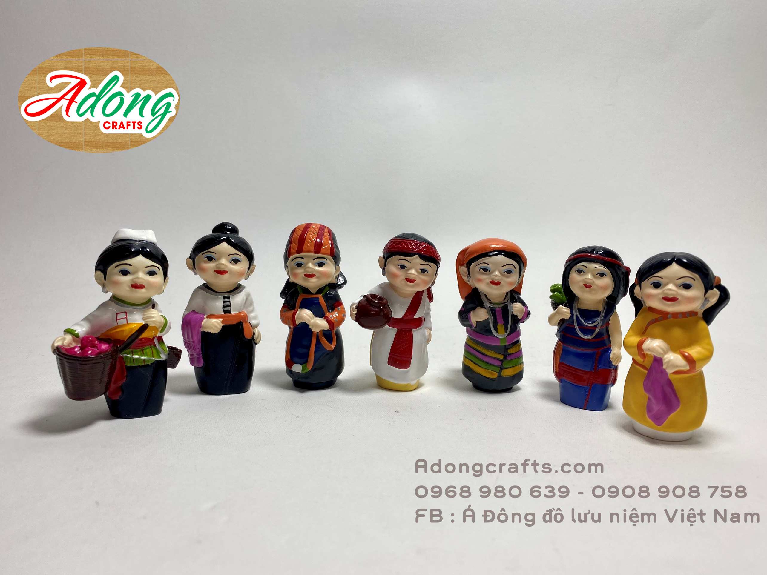 bo tuong cac co gai dan toc viet nam trang tri luu niem