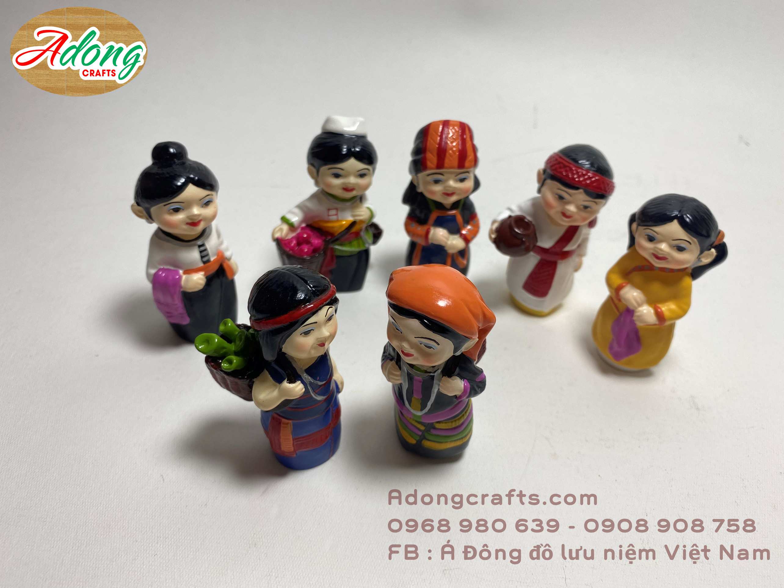 bo tuong cac co gai dan toc viet nam trang tri luu niem