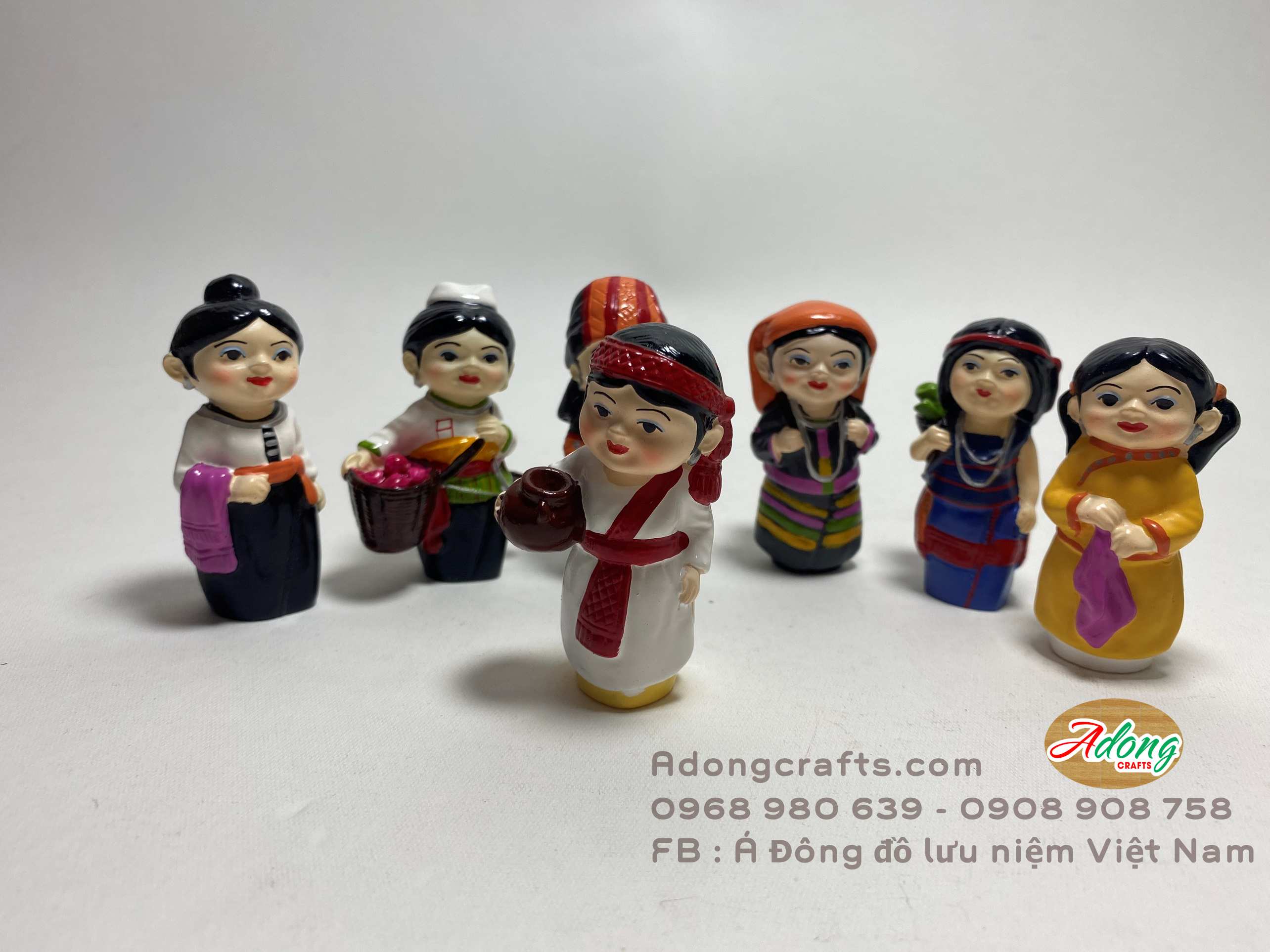 bo tuong cac co gai dan toc viet nam trang tri luu niem