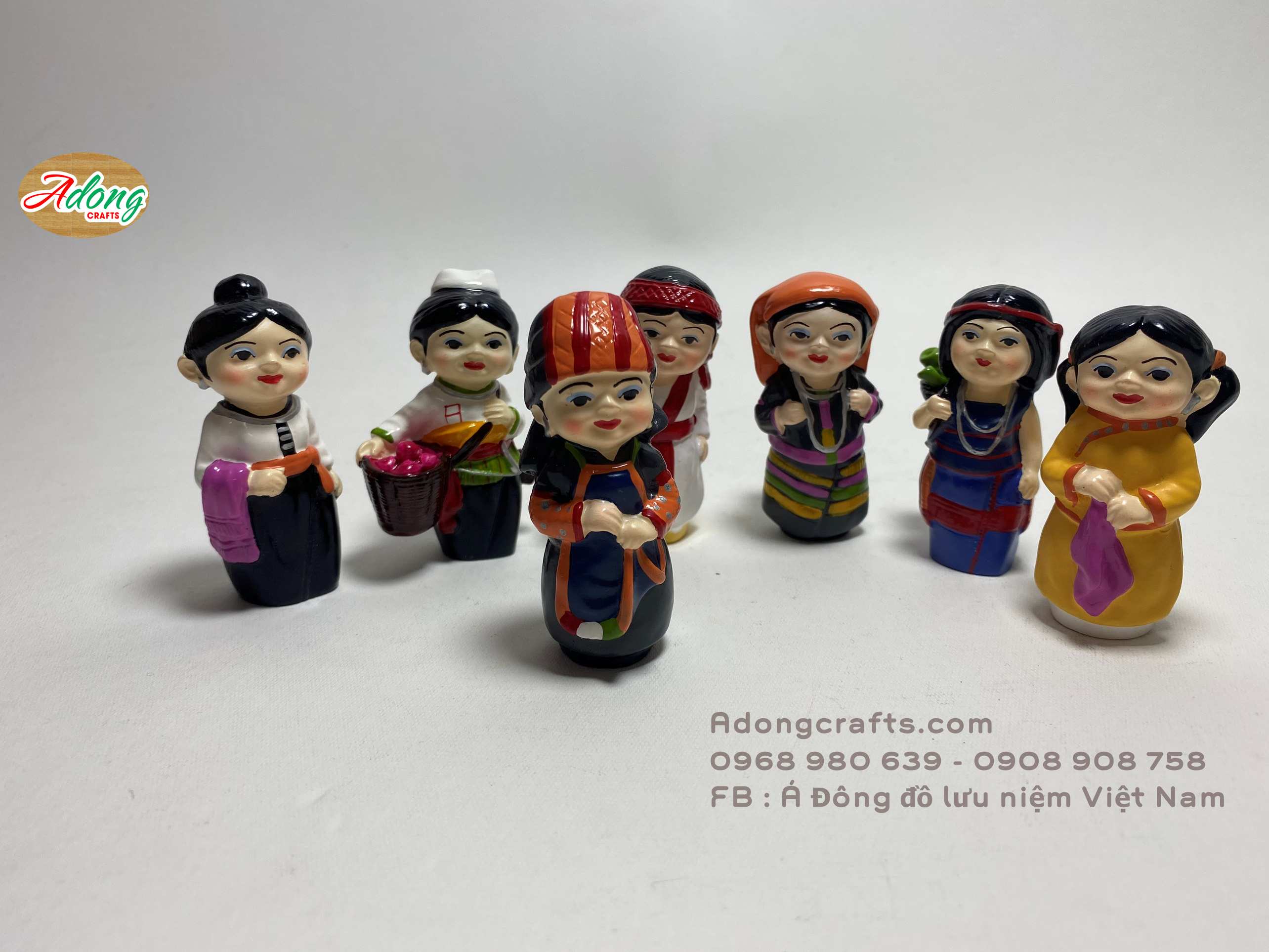 bo tuong cac co gai dan toc viet nam trang tri luu niem