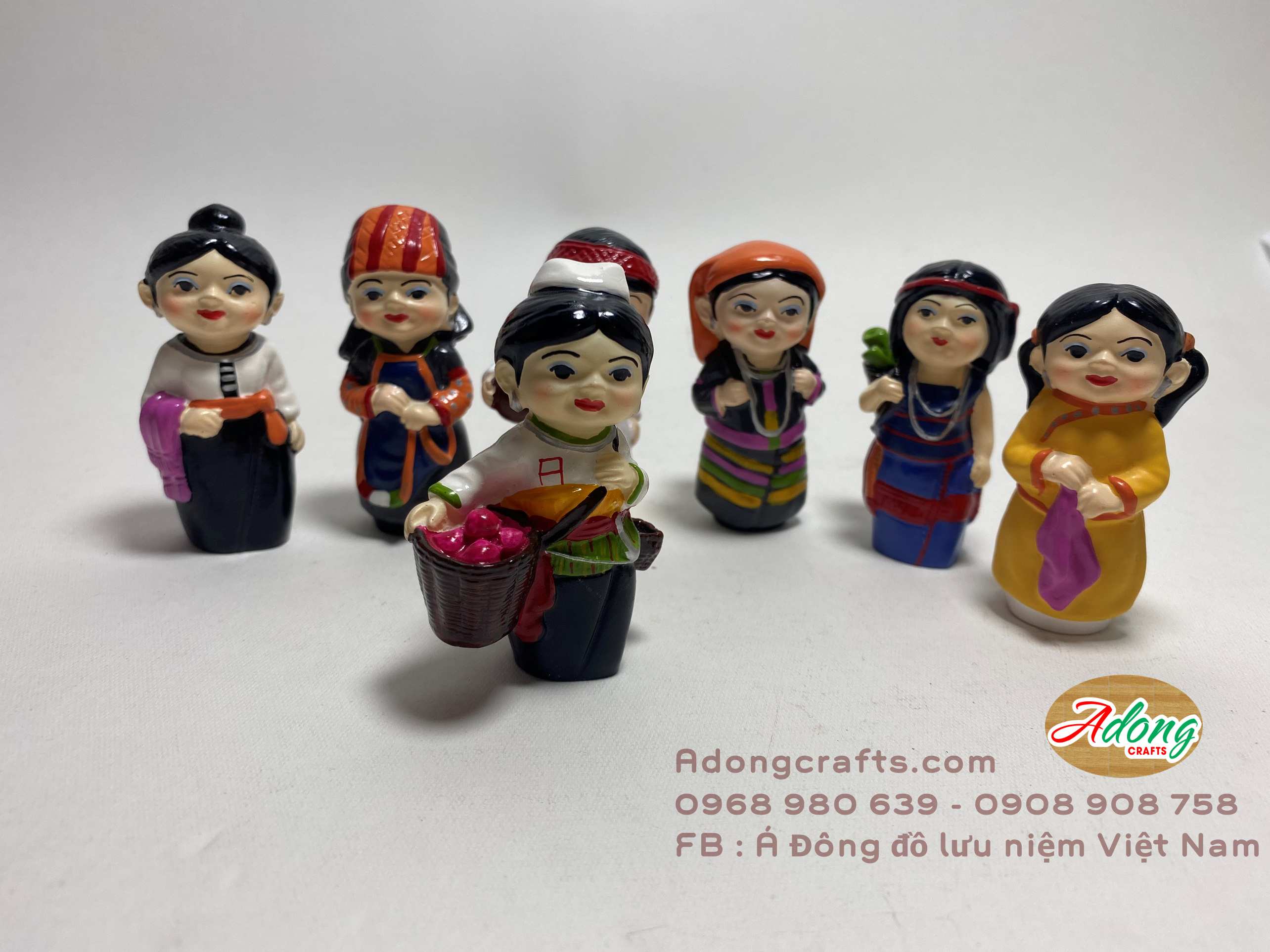 bo tuong cac co gai dan toc viet nam trang tri luu niem