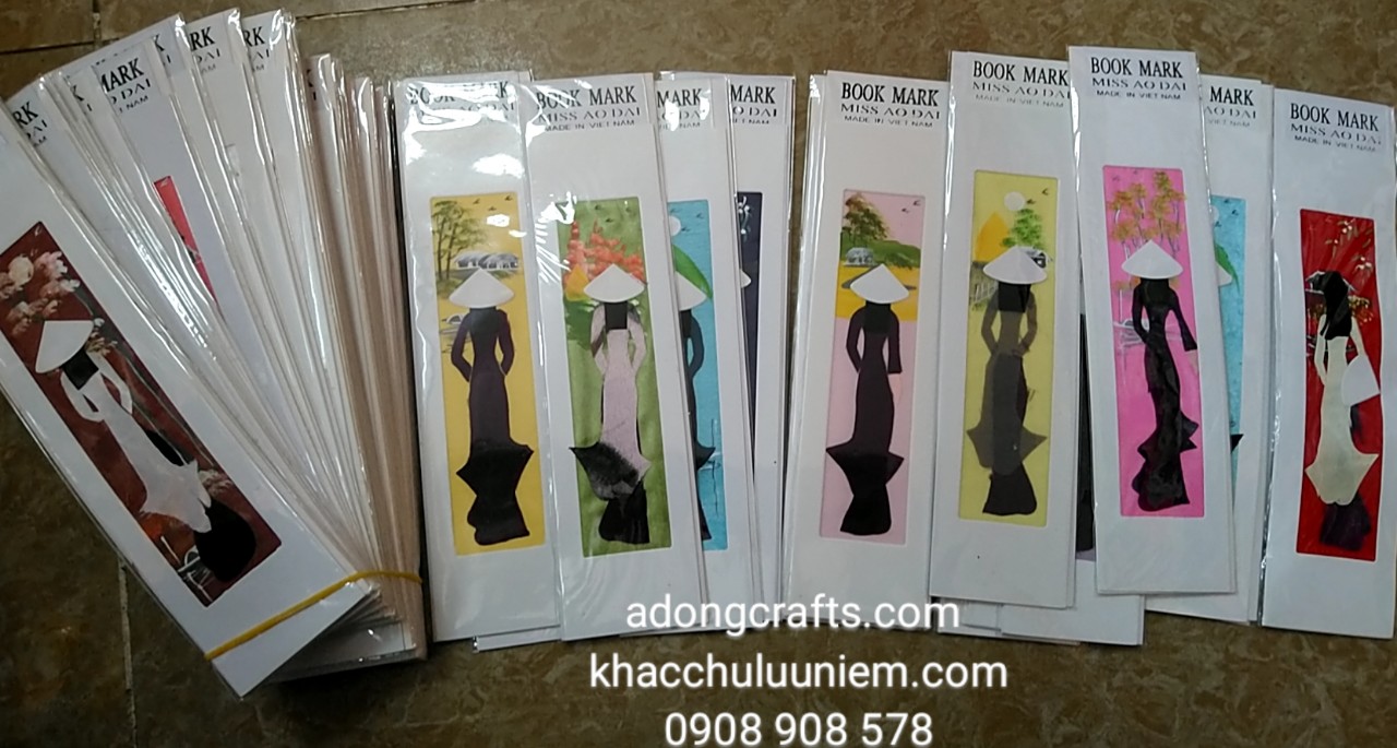 Bookmark giấy hình cô gái vải lụa