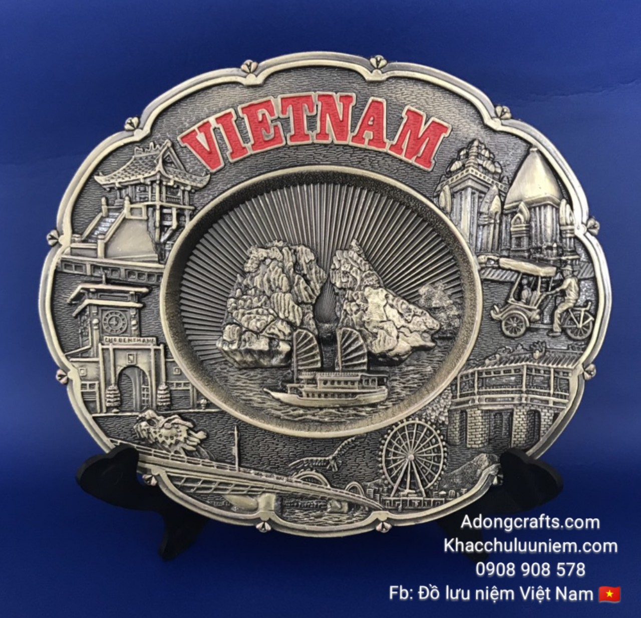 Đĩa kim loại hình thắng cảnh nổi tiếng Việt Nam với địa danh Biển nổi tiếng siêu đẹp