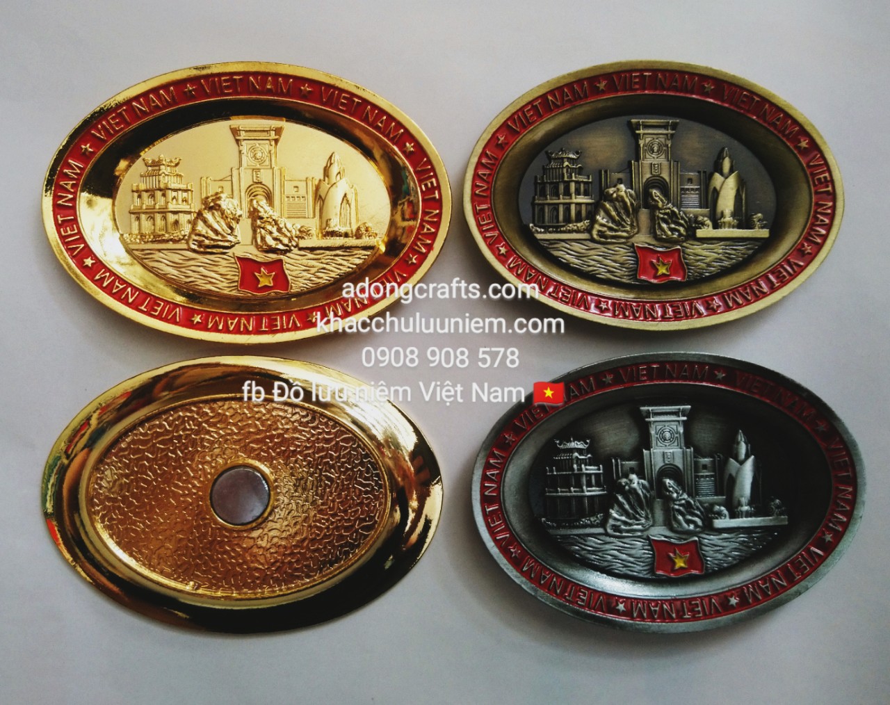 Magnet hít nam châm gắn tủ lạnh lưu niệm oval nét đặc trưng Việt Nam