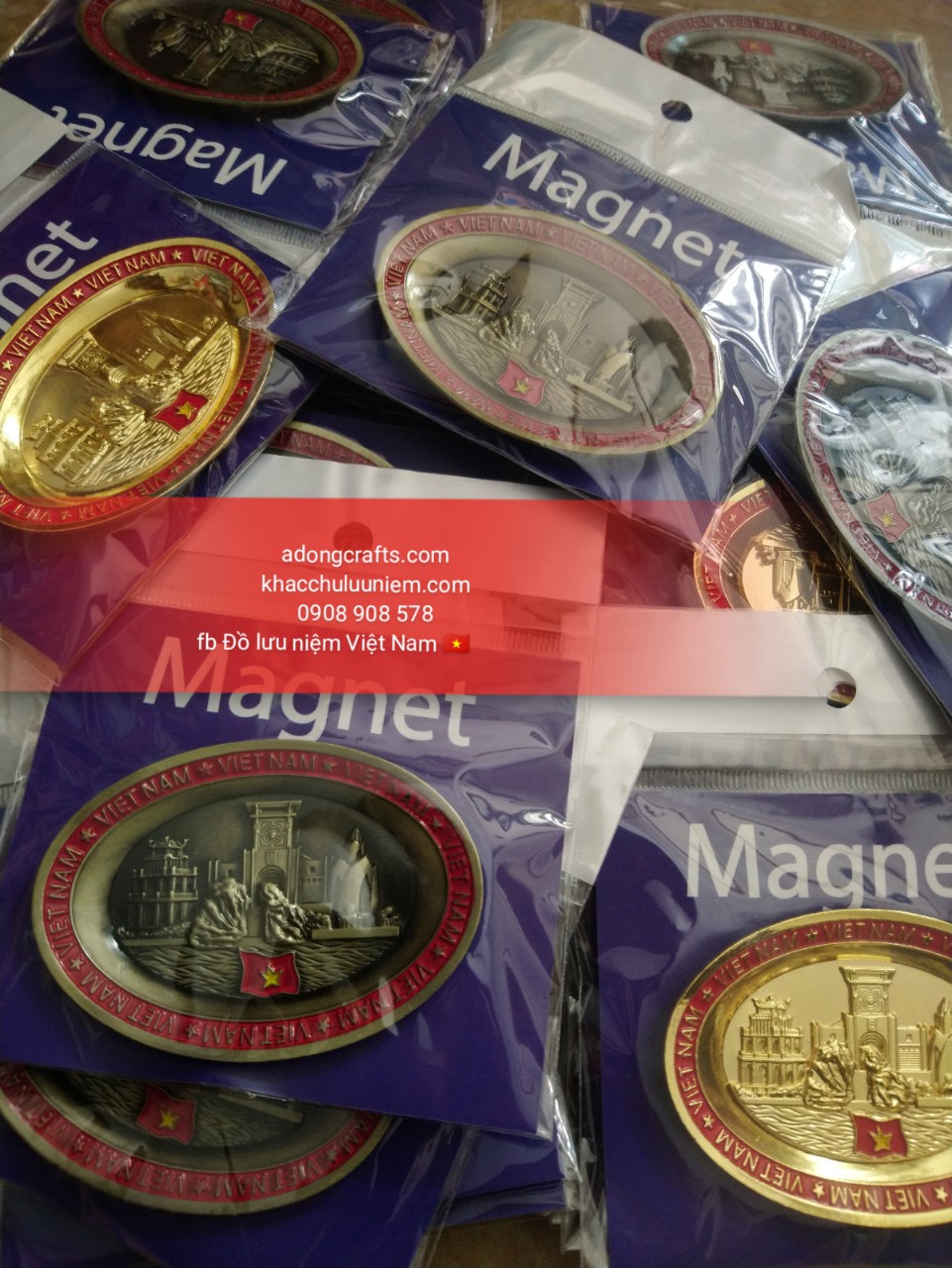 Magnet hít nam châm gắn tủ lạnh lưu niệm oval nét đặc trưng Việt Nam