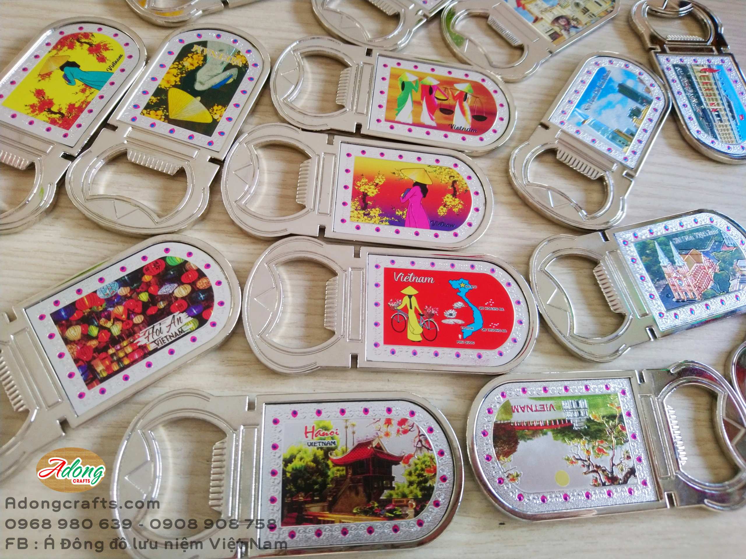 Nam châm khui nắp chai kim loại trang trí tủ lạnh - hình ảnh lưu niệm Việt Nam :