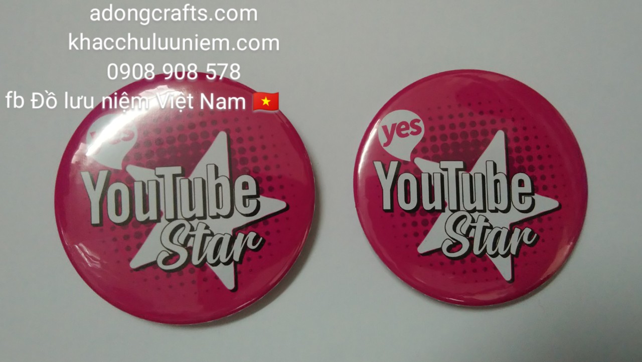 Huy hiệu cai giỏ sách in logo quảng cáo theo yêu cầu