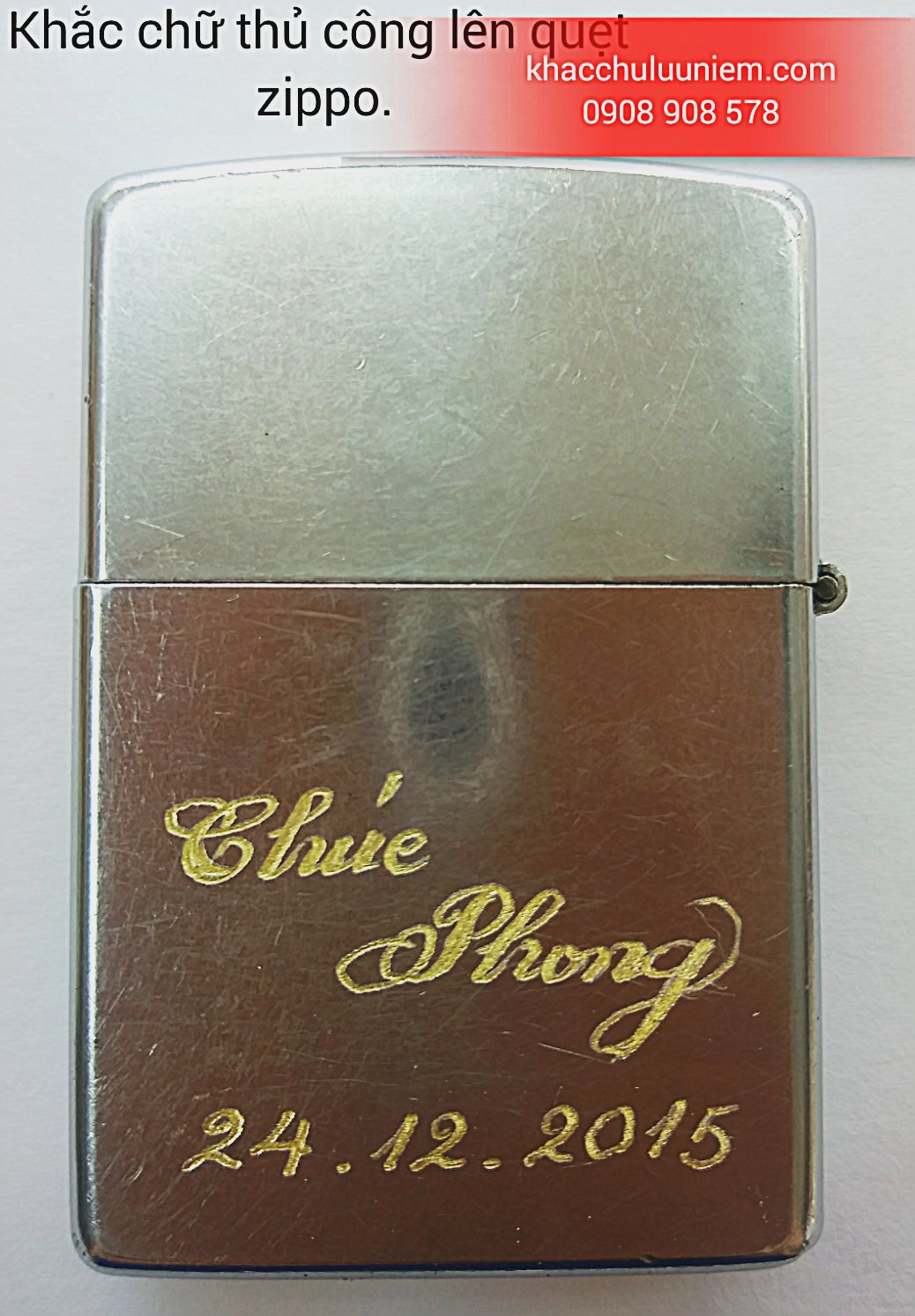 khắc chữ trên quẹt