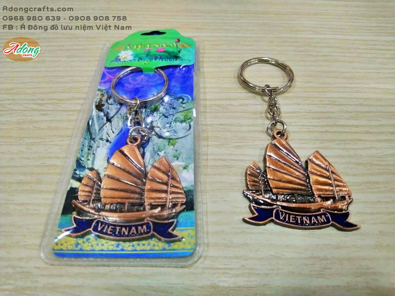 Móc khóa hình chiếc thuyền tượng trưng du lịch biển chất liệu bằng kim loại - Hình cánh thuyền biển - Quà Tặng Lưu Niệm Việt Nam