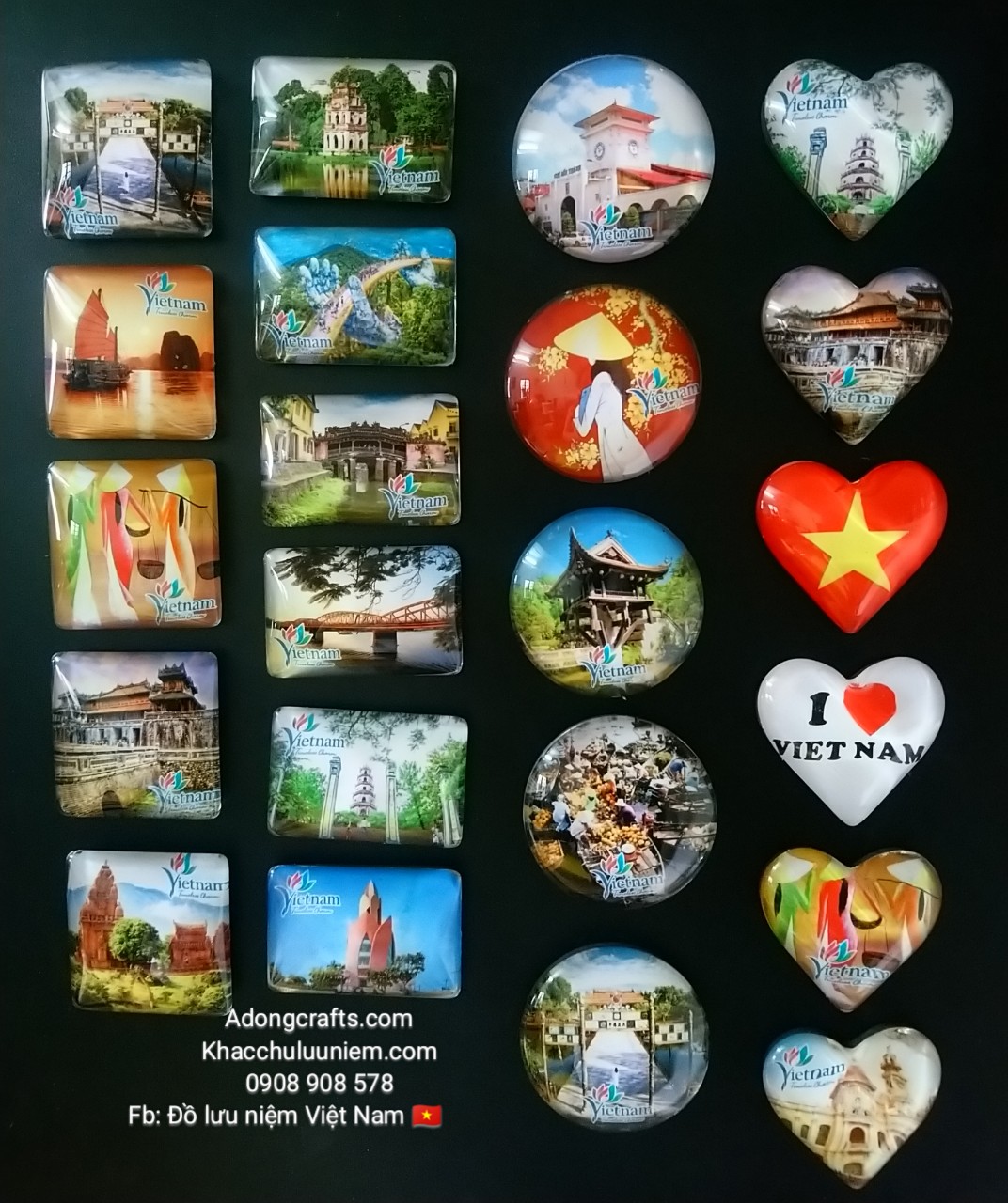 Hit thuy tinh luu niem canh viet nam magnet gan souvernir tu lanh