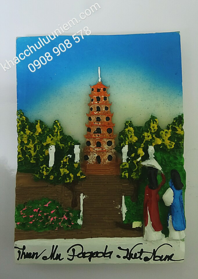 tranh phong cảnh hit chua thien mụ hue