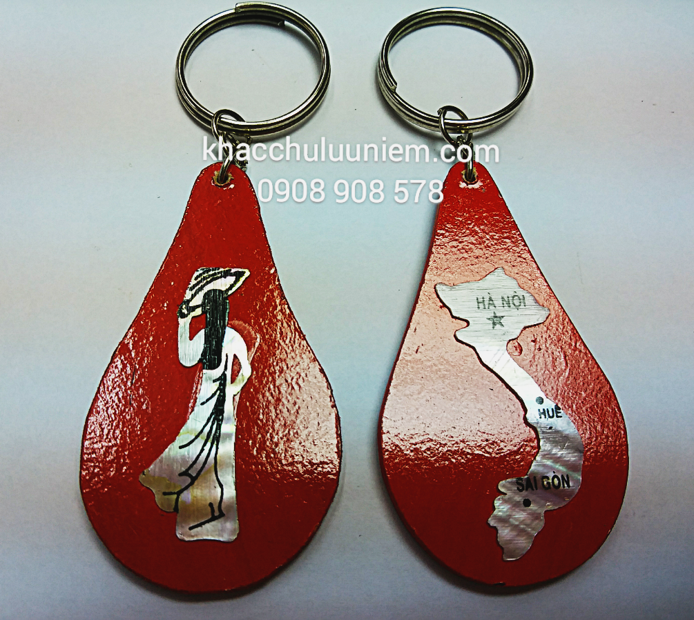 móc khóa giọt nước và cẩn ốc hình cô gái bản đồ Việt nam
