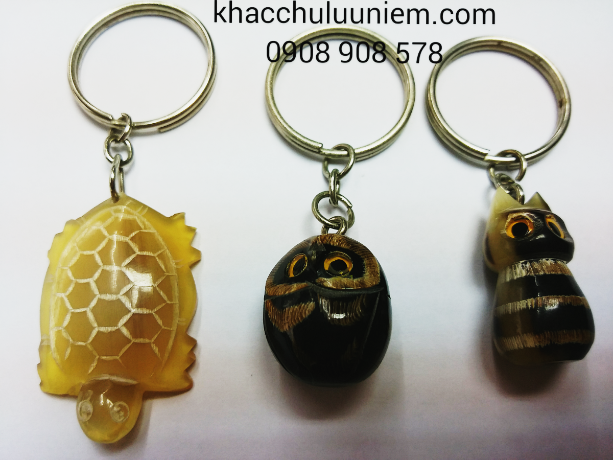 Móc khóa hình thú dễ thương - Chất liệu Sừng