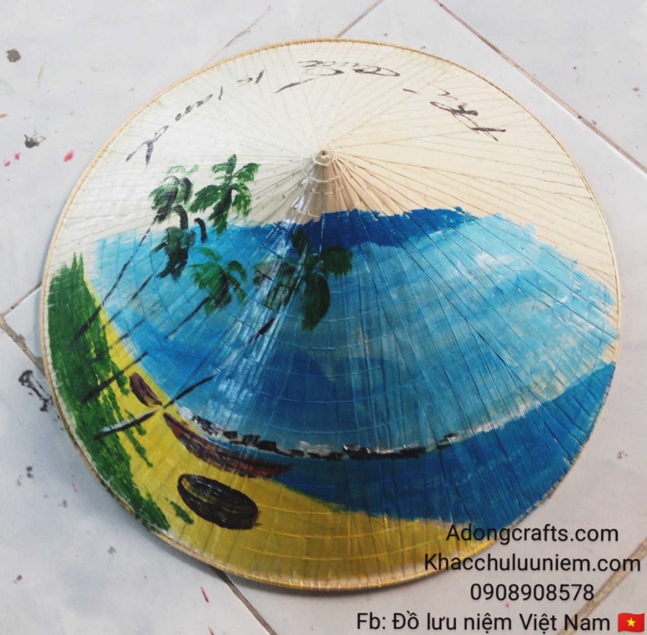 Nhận vẽ nón lá hình Phú Quốc