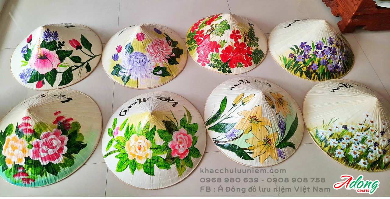 non la vẽ trang tri hinh cac loại hoa