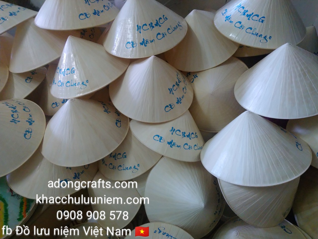 Nón lá xuat di nuoc ngoài non la in chu in hinh in logo theo yeu cau