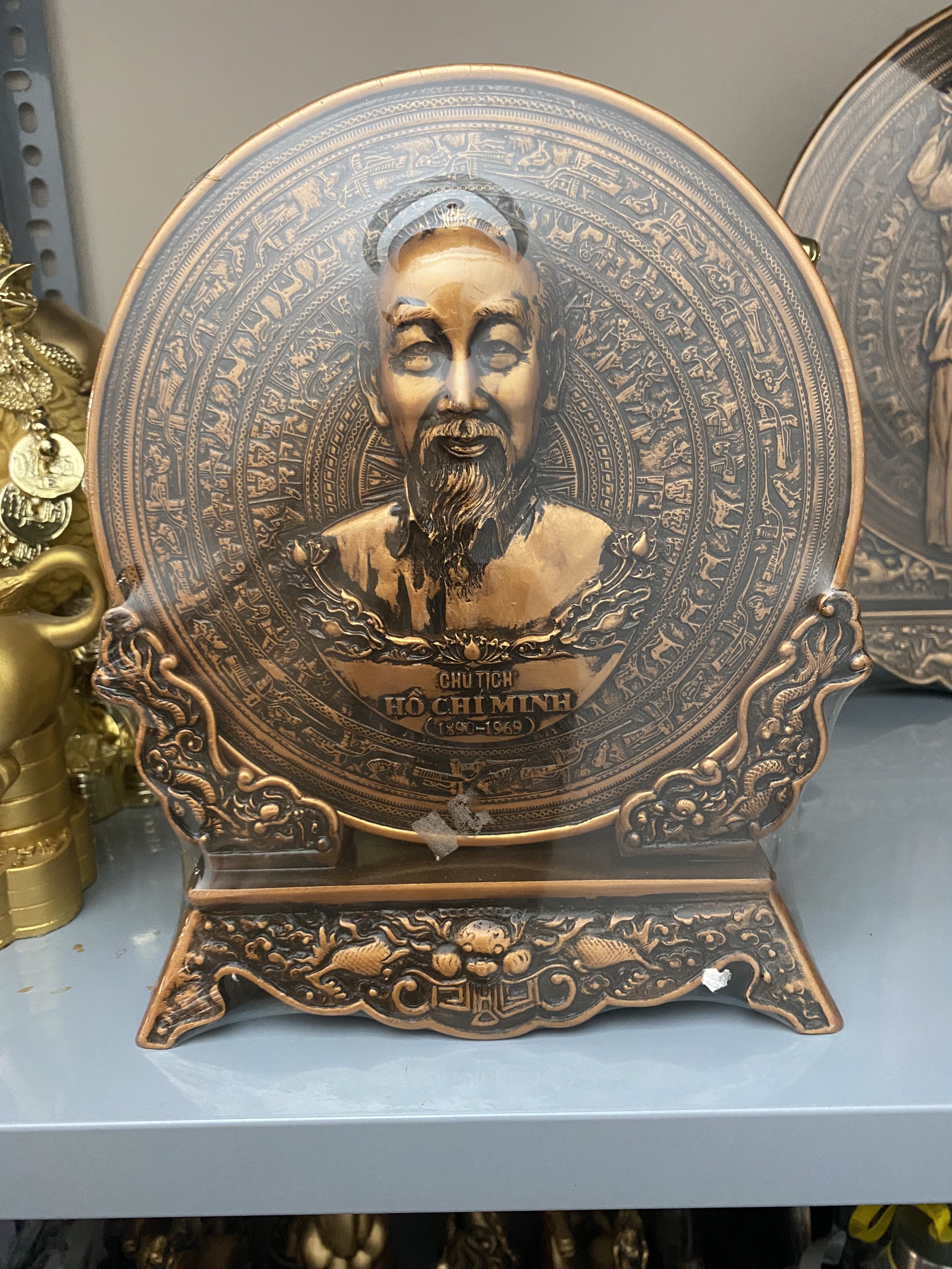 tranh bac hồ phù điêu trống đồng