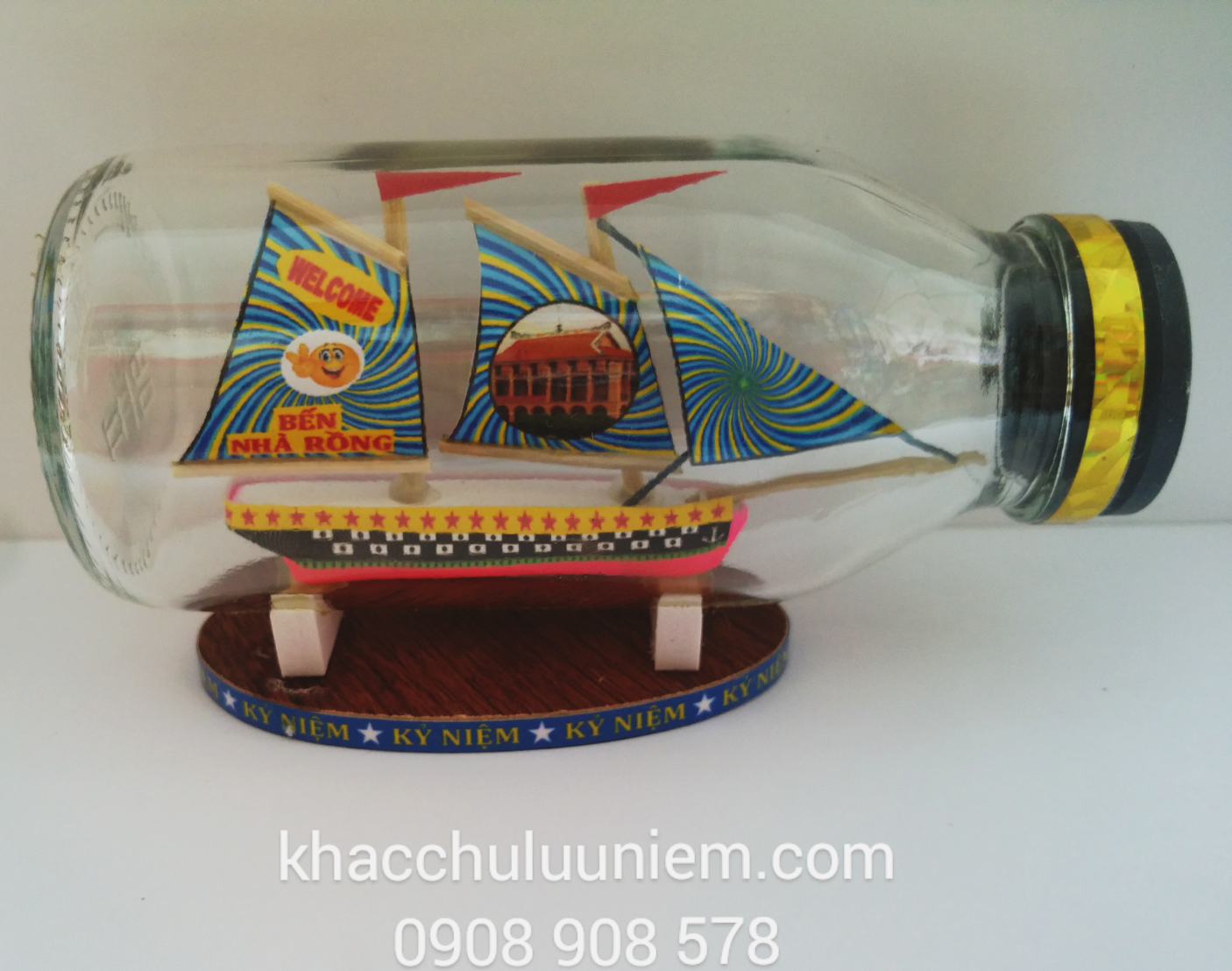 thuyen ghep trong chai lam thu cong handmade