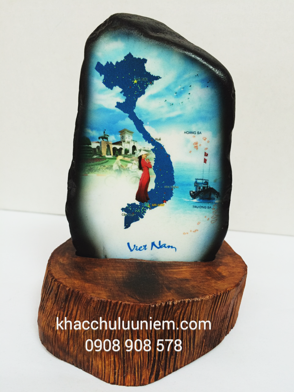 Hinh ban do viet nam tren da