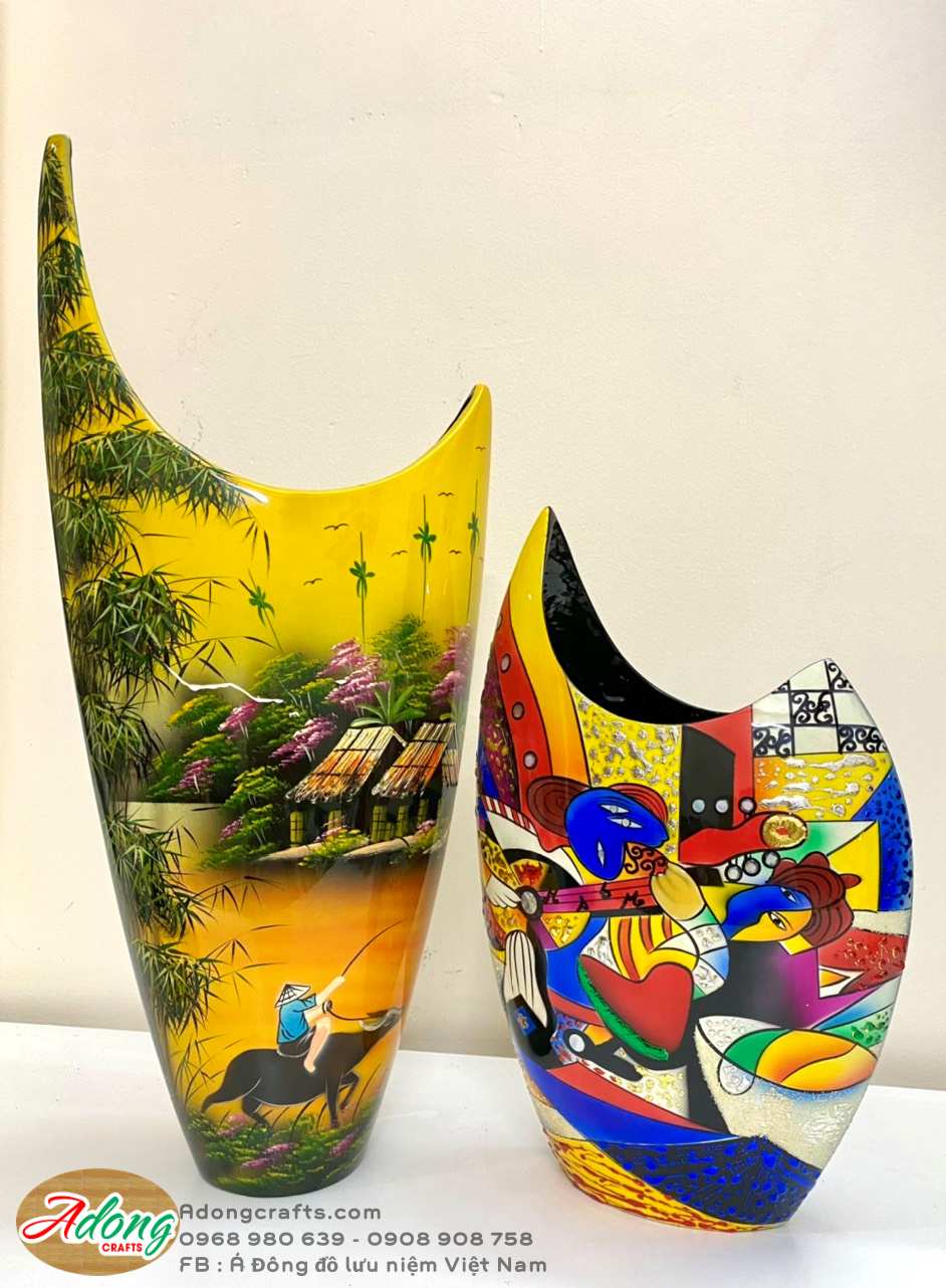 binh son mai trang tri nghe thuat