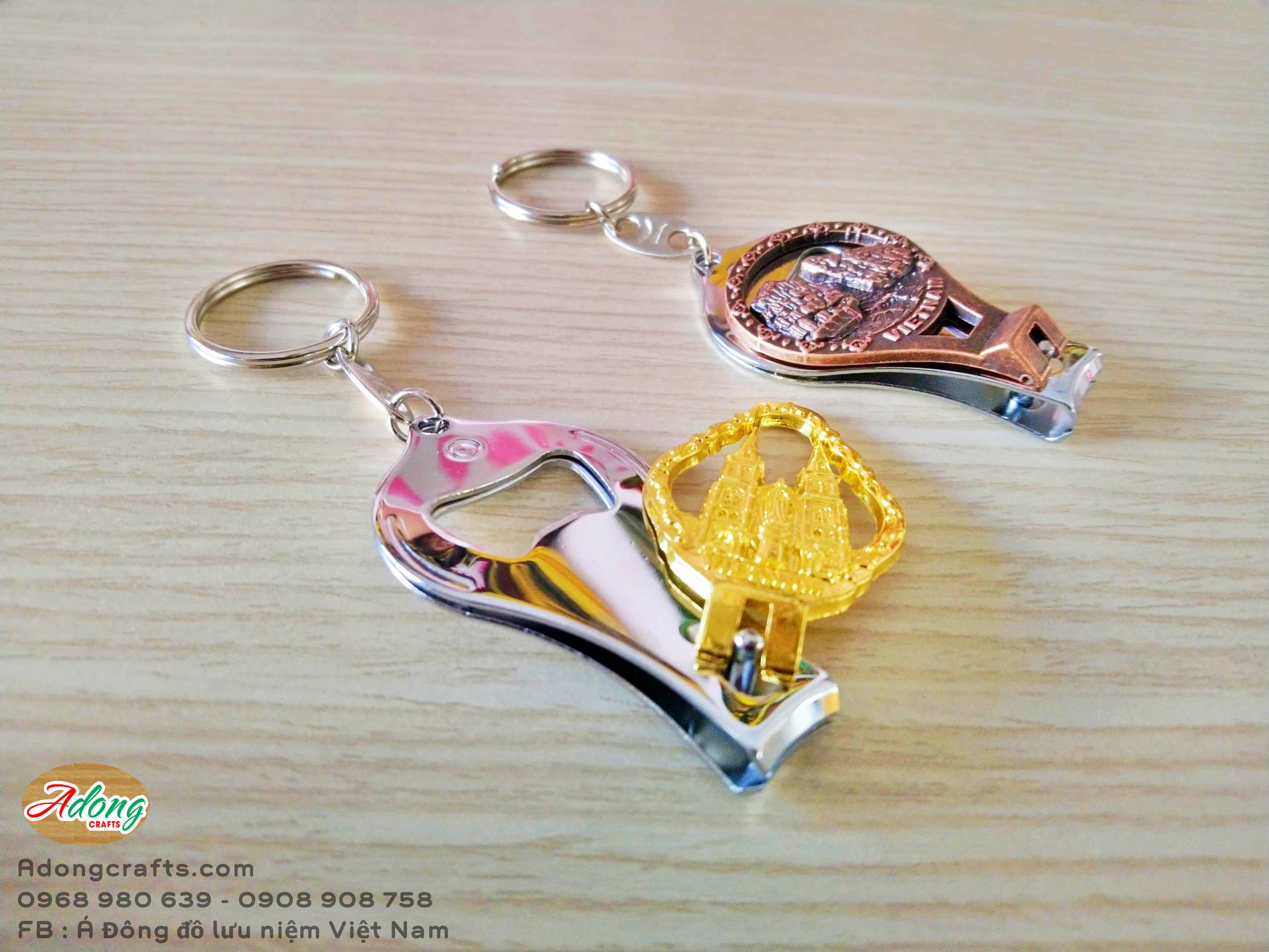 Móc khóa 2 D bấm móng, dũa móng có đồ khui nắp chai bằng kim loại - Hình địa danh - Quà Tặng Lưu Niệm Việt Nam