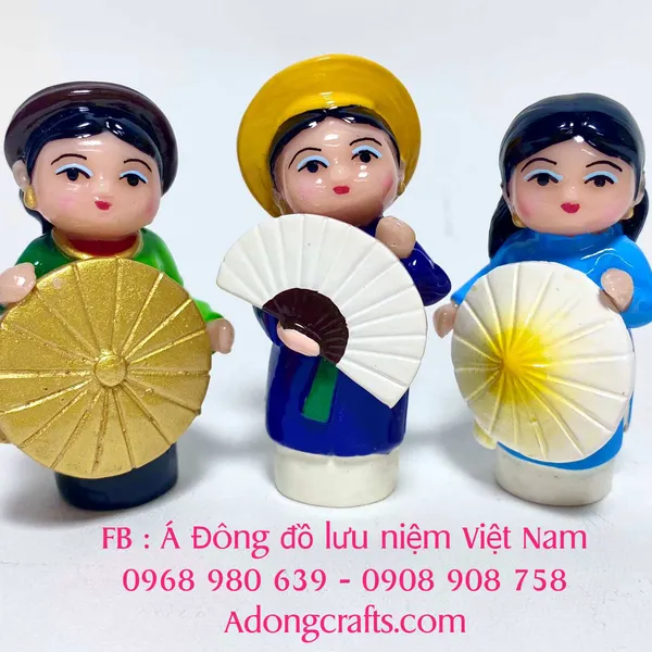 Bộ tượng 3 cô gái chibi Bắc Trung Nam