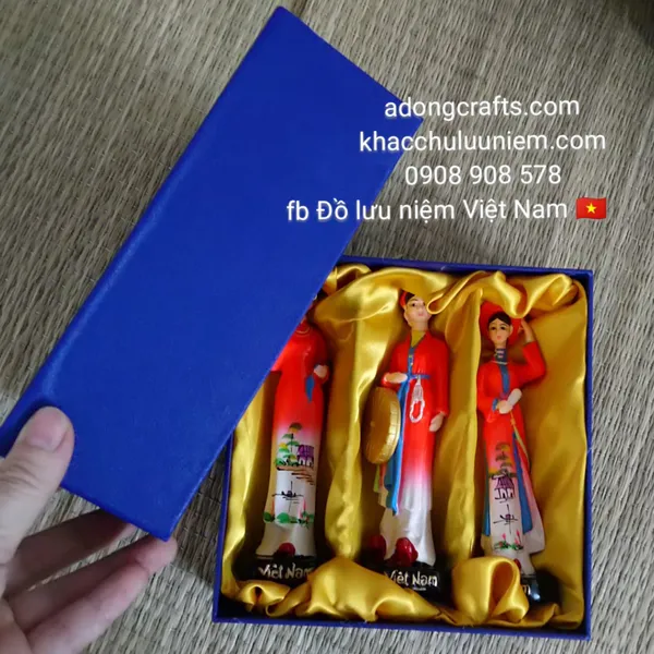 Bộ tượng ba cô gái bắc trung nam + Hộp quà cao cấp