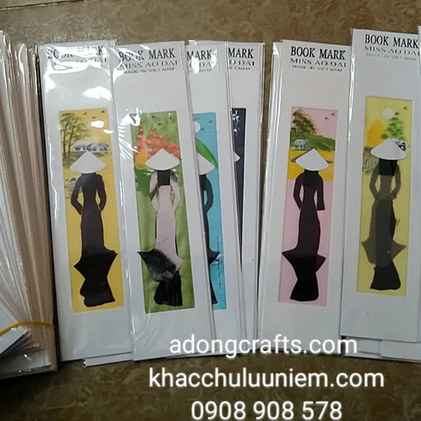Bookmark giấy hình cô gái vải lụa