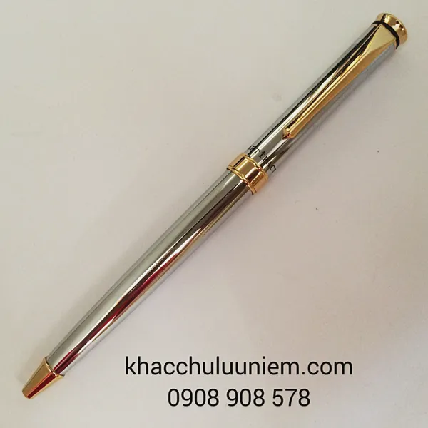 Bút viết Artifact Trắng bạc cài vàng sang trọng