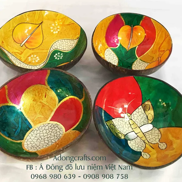 Chén gáo Dừa sơn mài thủ công mỹ nghệ quà tặng Việt Nam