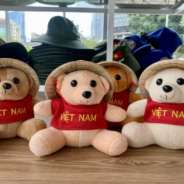 Gấu Bông đội nón lá biểu tượng Việt nam - quà tặng lưu niệm