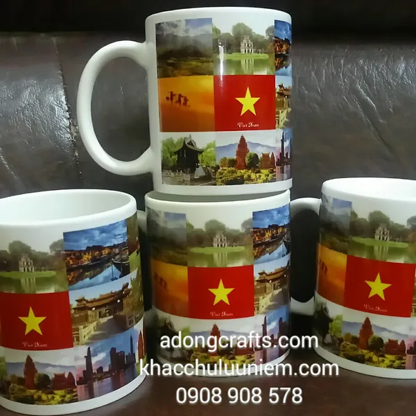 Ly sứ in hình phong cảnh Việt Nam