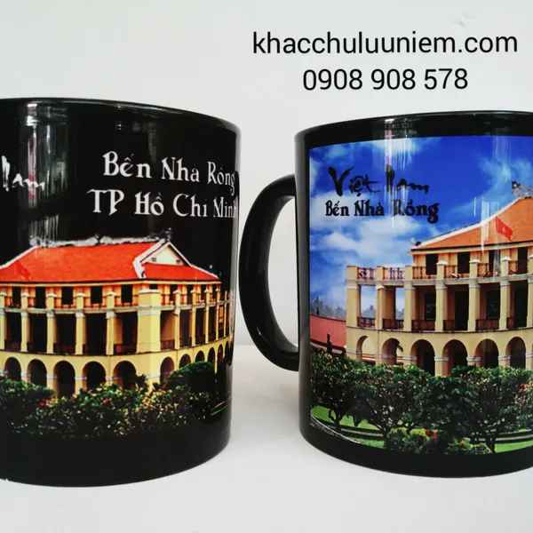 Ly sứ in hình theo yêu cầu hình Bến Nhà Rồng