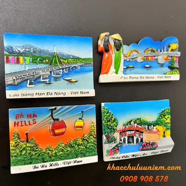 Magnet 3D lưu niệm hình địa danh miền trung chất liệu bột đá poly - Quà tặng lưu niệm Việt Na