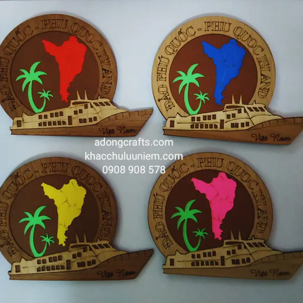 Magnet hit nam châm chất liệu gỗ giấy  hình mũi tàu Phú Quốc Việt  Nam