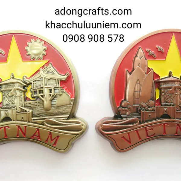 Magnet hit nam châm chất liệu kim loại vẽ cờ măng non