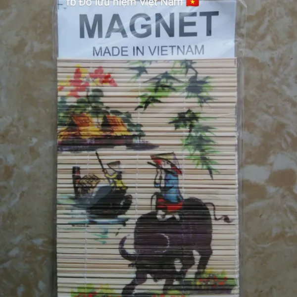 Magnet hit nam châm chất liệu mành tre in cảnh địa danh quê hương đất nước con người Việt Nam
