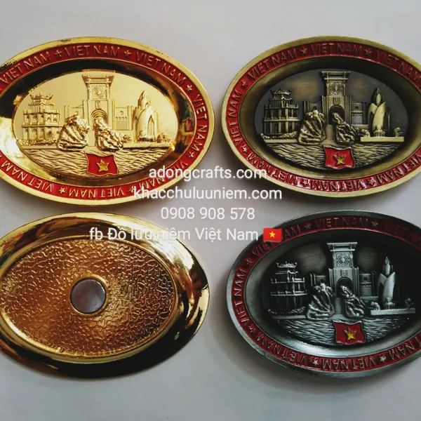 Magnet hít nam châm gắn tủ lạnh lưu niệm oval nét đặc trưng Việt Nam